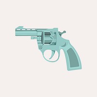 Handgun clipart, blue weapon illustration vector