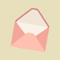 Pink envelope clipart, stationery design psd