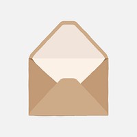 Brown envelope clipart, stationery design vector
