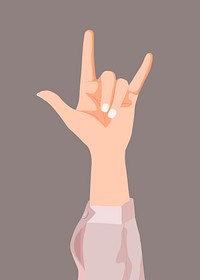 Love hand sign clipart, people illustration design psd