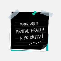Make your health priority sticky note clipart psd