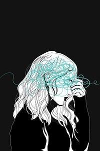 Emotional stress background, feminine illustration | Premium Photo ...