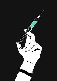 Syringe clipart, mental health illustration design vector