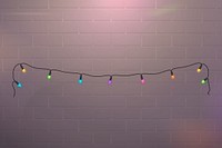 String lights collage element, colorful design, wall texture background vector