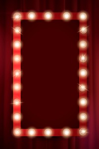 Red festive frame background, light bulb, square design
