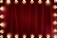 Cinema frame background, light bulb, red square design