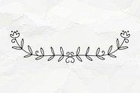 Hand drawn laurel divider, paper background psd