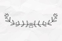 Hand drawn laurel divider, paper background vector