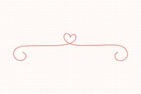 Doodle pink scroll divider, paper background vector