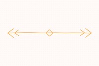 Doodle gold arrow divider, paper background psd