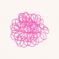 Scratchy crayon line clipart, pink abstract design