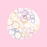 Abstract circle clipart, squiggle design