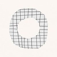 Circle clipart, black grid design