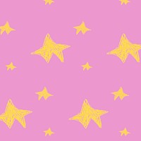 Yellow star pattern, pink background design psd