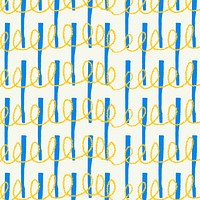 Squiggle crayon pattern, cute background psd