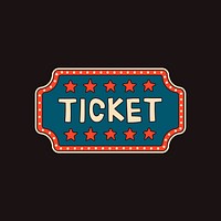 Circus ticket illustration, retro sign design