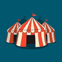 Circus tent sticker design, carnival canopy vector