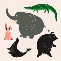 Circus animal illustration vector set  