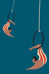 Circus acrobat performer background, character illustration design