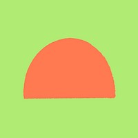 Orange semicircle sticker, geometric shape psd