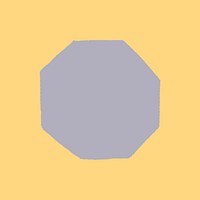 Gray octagon badge, geometric shape, beige background