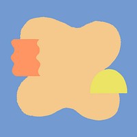 Blob shape sticker, geometric memphis in cute design vector