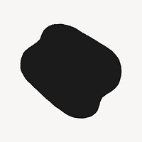 Abstract geometric shape sticker, black design vector