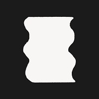 Wavy rectangle sticker, white geometric shape psd
