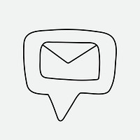 Envelope sticker, email, message symbol for social media psd