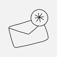 Envelope clipart, message notification symbol vector