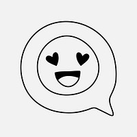 Heart eyes sticker, social media emoticon vector