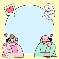 Online dating Instagram post background, doodle frame vector