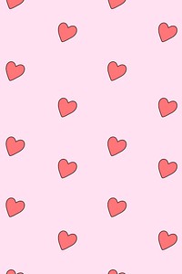 Heart pattern background, social media doodle