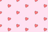 Heart pattern background, social media doodle psd