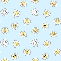 Seamless emoticon pattern background, cute design psd