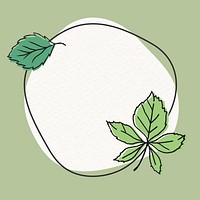 Simple nature frame, chestnut tree leaf, line art design vector