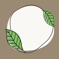 Simple ash tree leaves frame, line art design vector