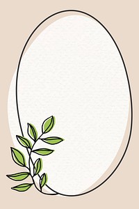 Beige botanical frame, line art design vector