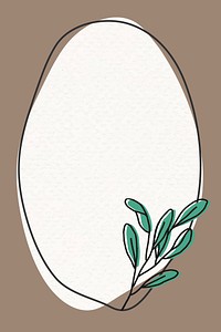 Brown botanical sage frame, line art design vector