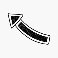 Minimal arrow illustration, hand drawn black simple design on white background vector