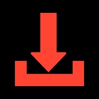 Minimal arrow graphic, red simple design on black background psd