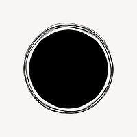 Black circle illustration, basic design on white background