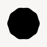Minimal decagon sticker, simple black design shape on subtle color background psd