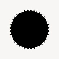 Minimal jagged circle sticker, simple black design shape on subtle color background vector