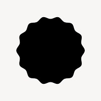 Black jagged circle illustration, basic design on white background