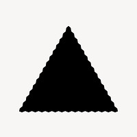 Jagged triangle illustration, simple black design shape on white background