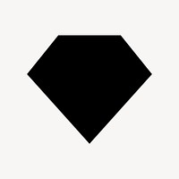Black diamond element, simple abstract shape design psd