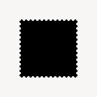 Simple black pointed square graphic, minimal form design on white background