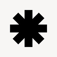Simple asterisk icon clip art, geometric black design vector