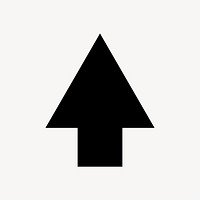 Simple arrow clip art, geometric black design psd